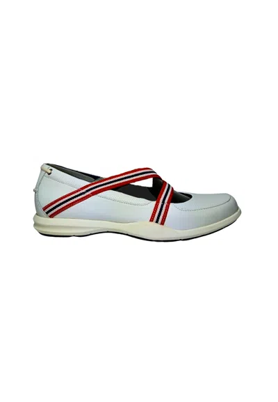 Sebago Women's Shoes  Mary Jane Leather Dancers - Elasticized Dresses - Rubber Suola-shaping In White