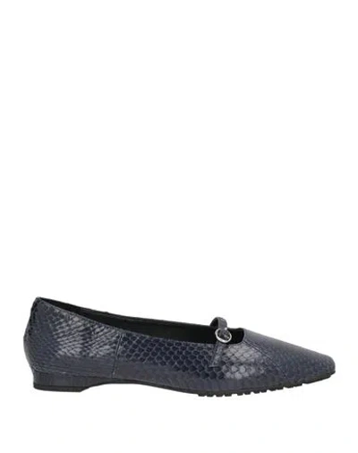 Sebas. Woman Ballet Flats Midnight Blue Size 11 Leather
