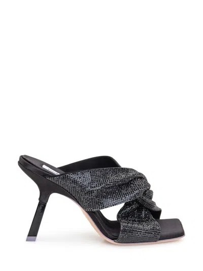Sebastian Black Embellished Heels In Multi