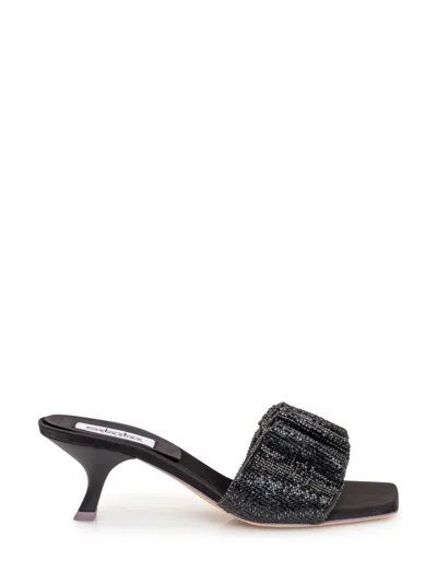 Sebastian Black Slip-on Heels
