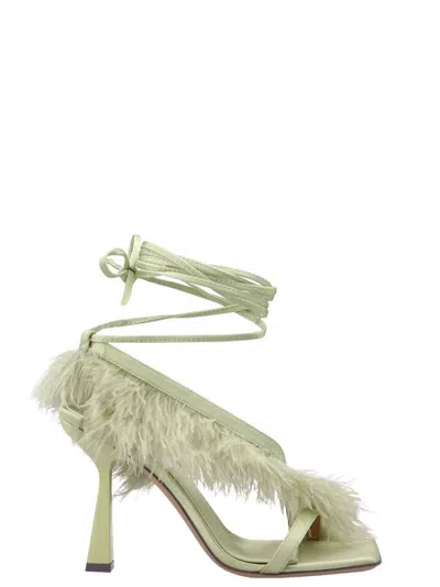 Sebastian 'feather Wrap' Sandals In White