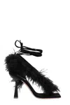 Sebastian Black Feather Wrap Heels