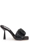 Sebastian Milano Rhinestone Leather Mules In Black