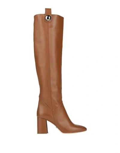 Sebastian Milano Woman Boot Camel Size 6 Leather In Beige