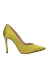 Sebastian Milano Woman Pumps Acid Green Size 8.5 Textile Fibers In Green