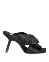 Sebastian Milano Woman Sandals Black Size 7 Textile Fibers In Black