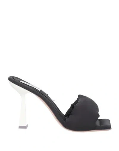Sebastian Milano Woman Sandals Black Size 7 Textile Fibers