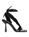 Sebastian Milano Woman Sandals Black Size 10 Textile Fibers