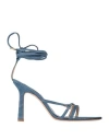 Sebastian Milano Woman Sandals Blue Size 10 Textile Fibers In Blue