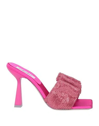Sebastian Milano Woman Sandals Fuchsia Size 7 Textile Fibers In Pink