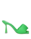 Sebastian Milano Woman Sandals Green Size 7 Textile Fibers
