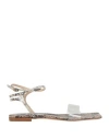 Sebastian Milano Woman Sandals Ivory Size 6 Soft Leather, Pvc - Polyvinyl Chloride In White