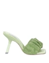 Sebastian Milano Woman Sandals Light Green Size 7.5 Textile Fibers