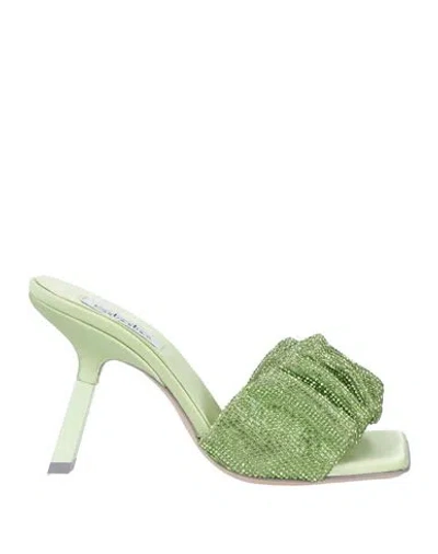 Sebastian Milano Woman Sandals Light Green Size 7.5 Textile Fibers
