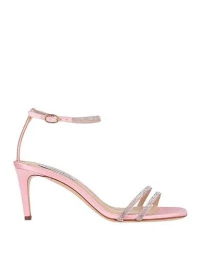 Sebastian Milano Woman Sandals Pink Size 7 Textile Fibers
