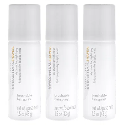 Sebastian Shaper Dry Brushable Styling - Travel Size By  For Unisex - 1.5 oz Hair Spray - Pack Of 3 In White