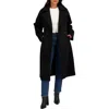 Sebby Bouclé Longline Coat In Black