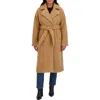 Sebby Bouclé Longline Coat In Brown