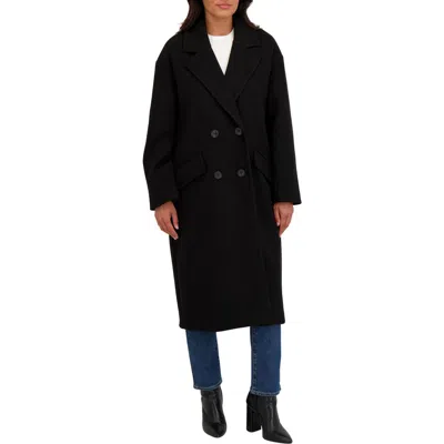 Sebby Double Breasted Coat In Black