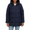 Sebby Faux Fur Reversible Hooded Puffer Jacket In Blue