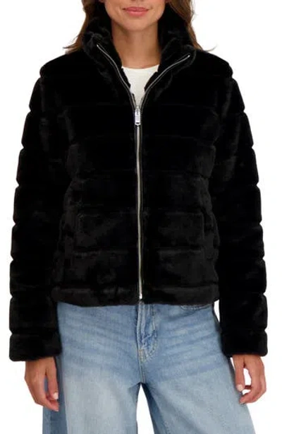 Sebby Faux Fur Short Jacket In Black
