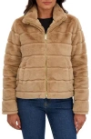 Sebby Faux Fur Short Jacket In Neutral