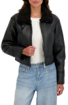 Sebby Faux Shearling Jacket In Black