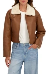 Sebby Faux Shearling Jacket In Brown