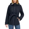Sebby Juniors Womens Belted Polyester Raincoat In Blue