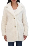 Sebby Leopard Print Crushed Faux Fur Jacket In Cream
