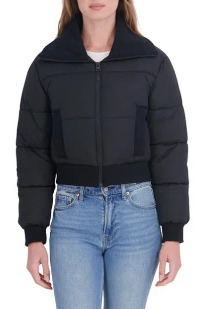 Sebby Puffer Bomber Jacket In Black