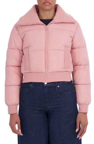 Sebby Puffer Bomber Jacket In Pink