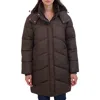 Sebby Quilted Hooded Puffer Jacket In Brown
