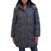 Sebby Quilted Hooded Puffer Jacket In Grey