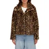 Sebby Short Faux Fur Jacket In Brown