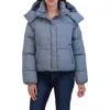 Sebby Short Hooded Puffer Jacket In Blue Slate