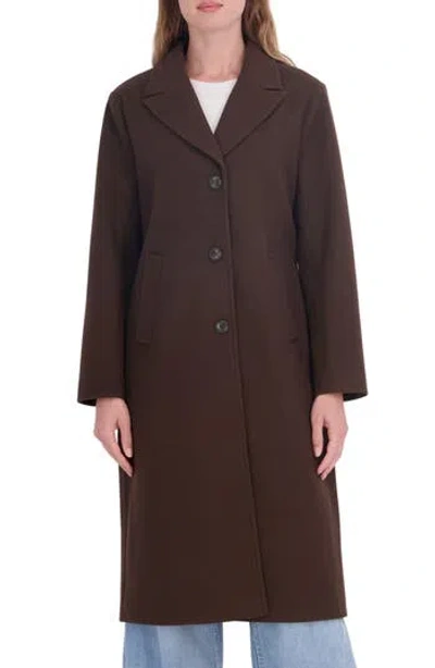 Sebby Single Breasted Coat In Brown