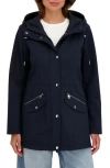 Sebby Water Resistant Hooded Softshell Coat In Blue