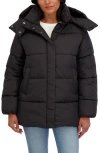 Sebby Water Resistant Puffer Jacket In Black
