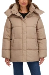 Sebby Water Resistant Puffer Jacket In Brown