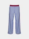 Sébline Officer's Piccadilly Stripe Cotton Trousers Size: M/l In Blue