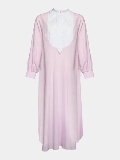 Sébline Women's Painter's Cotton Shirt Dress Size: M In Pink