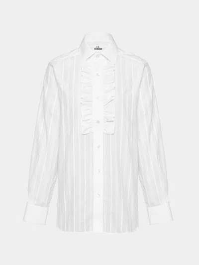 Sébline Women's Ruffle Cotton Shirt Size: Xs