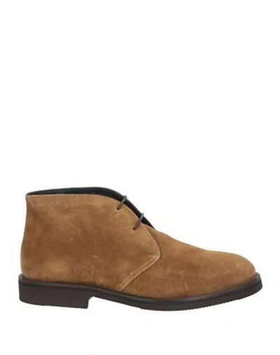 Seboy's Man Ankle Boots Camel Size 8.5 Leather In Beige