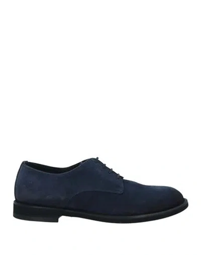 Seboy's Man Lace-up Shoes Navy Blue Size 9 Leather