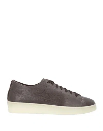 Seboy's Man Sneakers Dark Brown Size 12 Leather