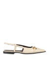 Seboy's Woman Ballet Flats Ivory Size 8 Leather In White