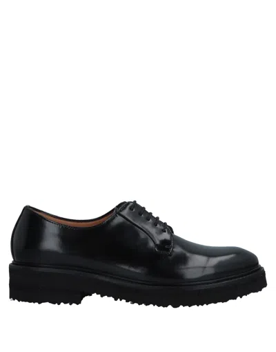 Seboy's Woman Lace-up Shoes Black Size 11 Leather