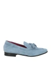 Seboy's Woman Loafers Blue Size 8 Leather In Blue