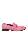 Seboy's Woman Loafers Pink Size 8 Leather In Pink